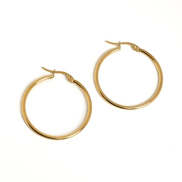 N�u�nicov� h��ik kruh 33mm nerez zlat� 2ks (ion plating)