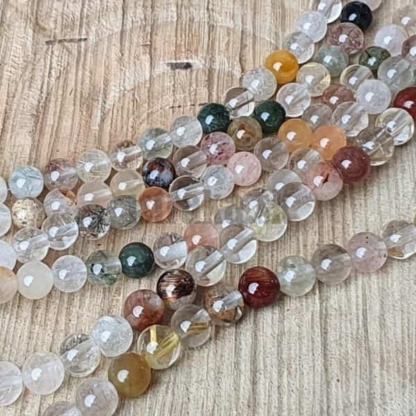 Krit s rutilom korlky 4mm jesenn mix farieb polnra