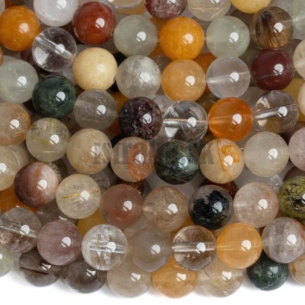 Krit s rutilom korlky 8mm jesenn mix farieb polnra