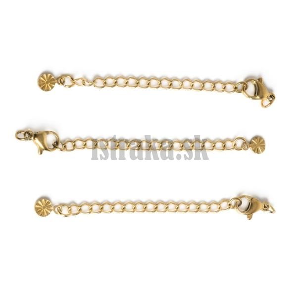 Retiazka predlovacia s karabinkou 3 ks nerez zlat typ 3