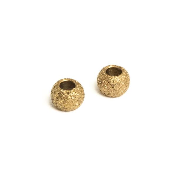 Kor�lka pieskovan� efekt 3x2mm nerez zlat� 2ks (ion plating)