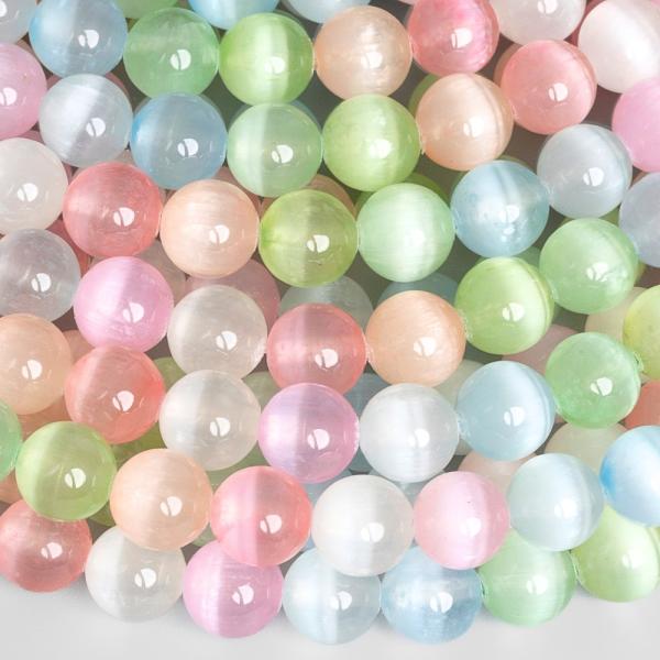 Selenit kor�lky 8mm pastelov� mix farieb pol�n�ra