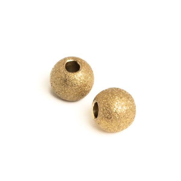 Kor�lka pieskovan� efekt 6x5mm nerez zlat� 2ks (ion plating)
