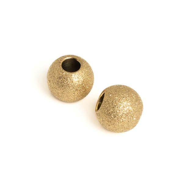 Kor�lka pieskovan� efekt 8x6mm nerez zlat� 2ks (ion plating)