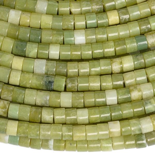 Jadeit zelen� kor�lky 2x3mm rondelky pol�n�ra