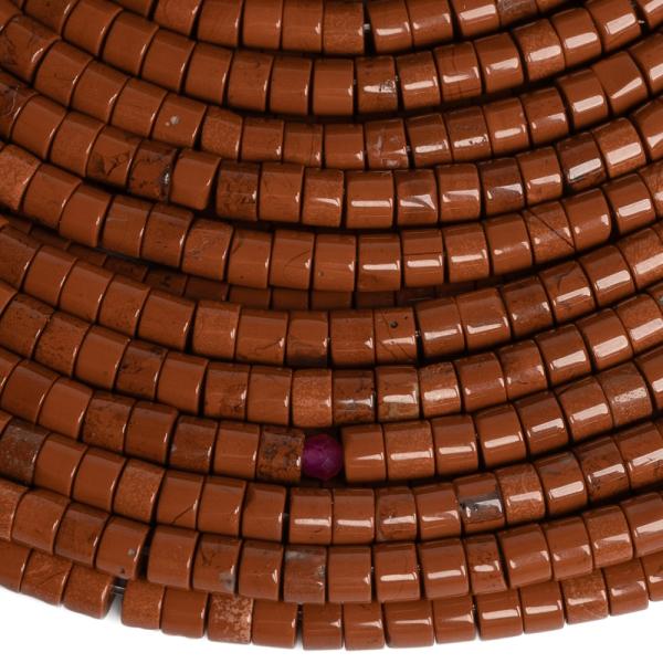 Jaspis tehlov� kor�lky 2x3mm rondelky pol�n�ra