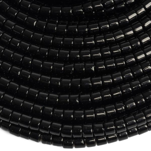 Obsidi�n �ierny kor�lky 2x3mm rondelky pol�n�ra