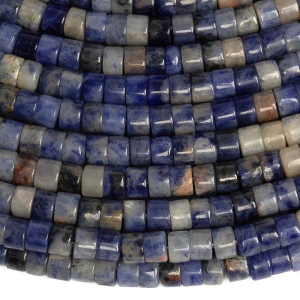 Sodalit bielomodr� kor�lky 2x3mm rondelky pol�n�ra