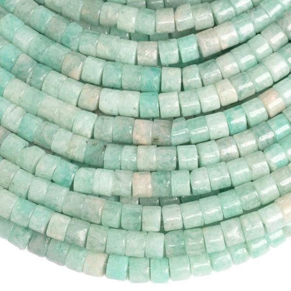 Amazonit tyrkysov� mix kor�lky 2x3mm rondelky pol�n�ra