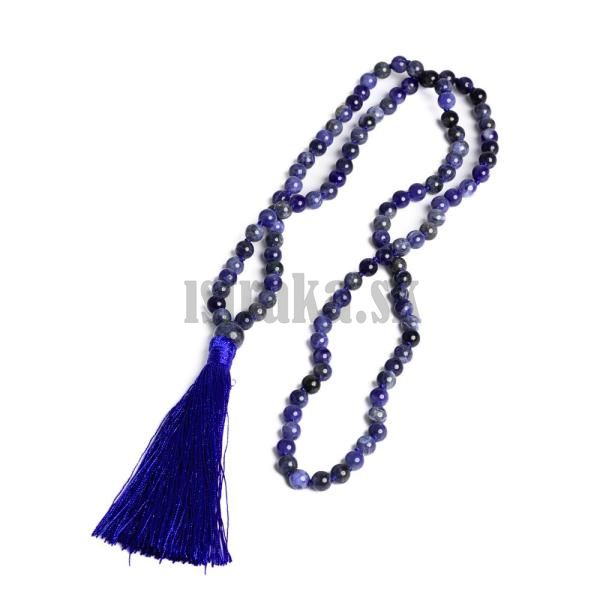 Nhrdelnk Japa Mala sodalit 6mm
