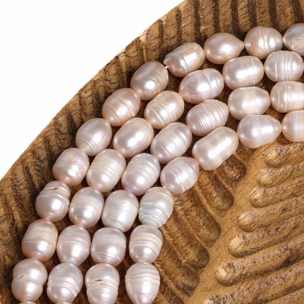 Perly rie�ne kor�lky 8-9mm podlhovast� staroru�ov� �n�ra