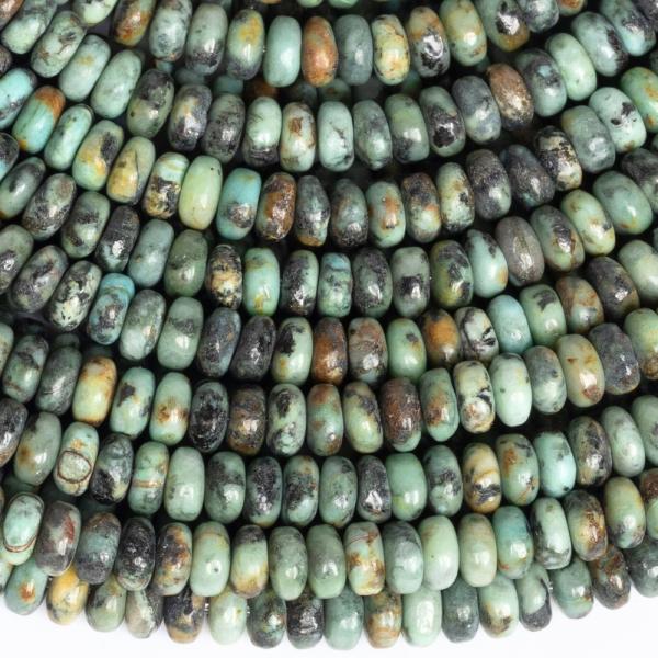 Tyrkys africk� kor�lky  4x2mm �zke rondelky pol�n�ra