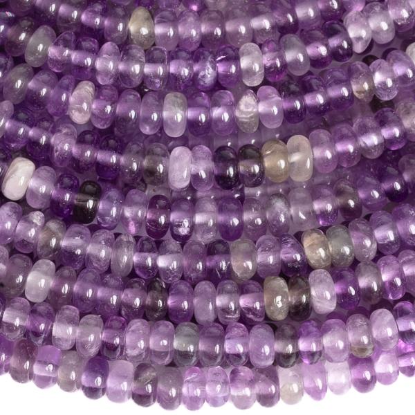 Ametyst kor�lky  4x2mm �zke rondelky pol�n�ra
