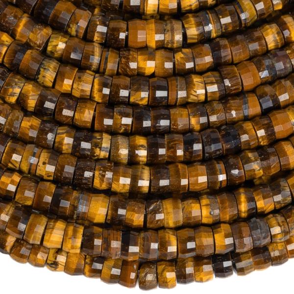 Tigrie oko kor�lky 4x2,5mm heishi br�sen� pol�n�ra