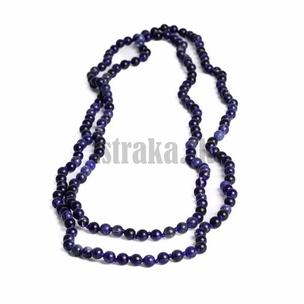 Nhrdelnk uzlkovan 6mm sodalit AA kvalita (130cm)