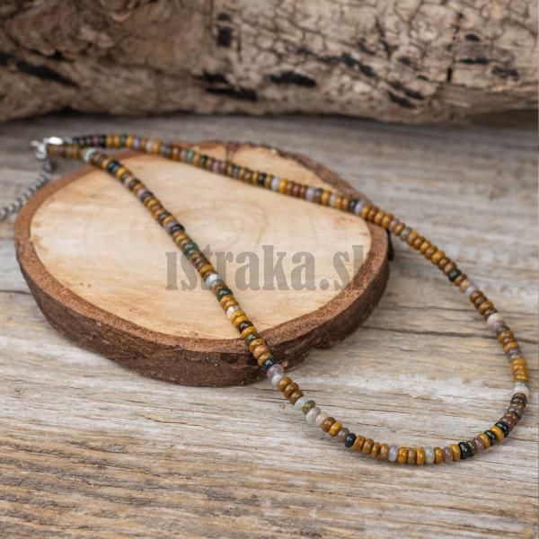 Nhrdelnk choker rondelky 4x2mm jaspis ocensky