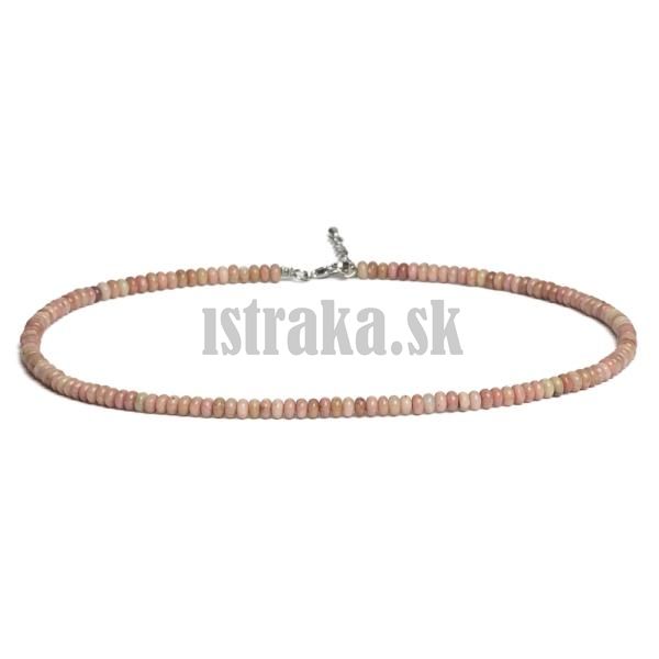Nhrdelnk choker rondelky 4x2mm rodonit ruov