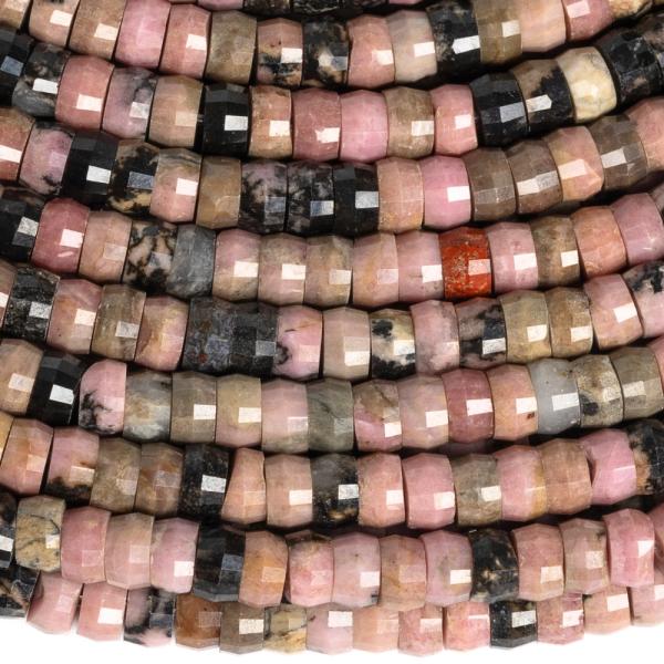 Rodonit mix farieb kor�lky 4x2,5mm heishi br�sen� pol�n�ra