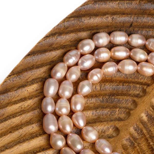 Perly rie�ne kor�lky 7mm penia�teky lososov� �n�ra