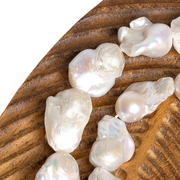 Perly rie�ne kor�lky 20-35 x15-20 mm baroque �n�ra, B kvalita