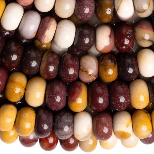 Jaspis mookait kor�lky 6x8mm tu�n� rondelky pol�n�ra