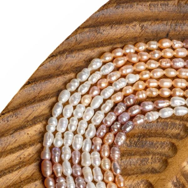 Perly rie�ne kor�lky 3,5x4,5mm podlhovast� mix farieb �n�ra