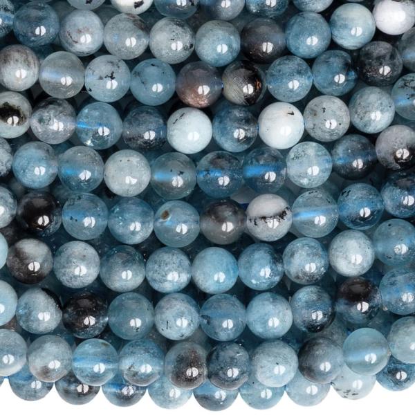 Akvamar�n tmav� mix farieb kor�lky 4mm �n�ra