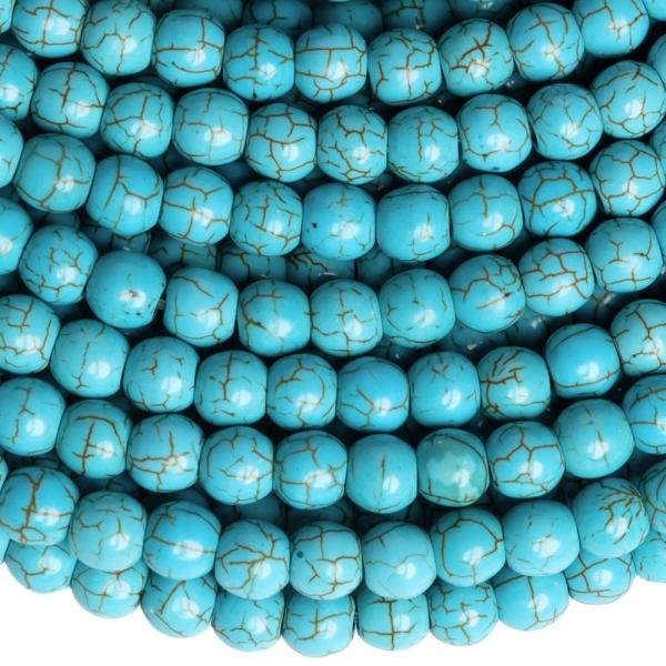 Tyrkys syntetick� kor�lky 6mm tyrkysov� �n�ra