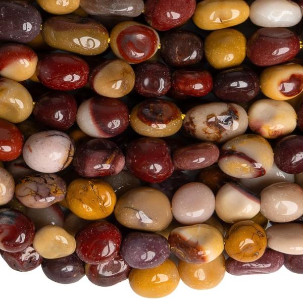 Jaspis mookait kor�lky nugety 6x8mm �n�ra