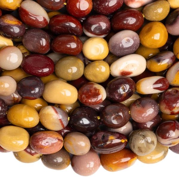 Jaspis mookait kor�lky nugety 8x10mm �n�ra