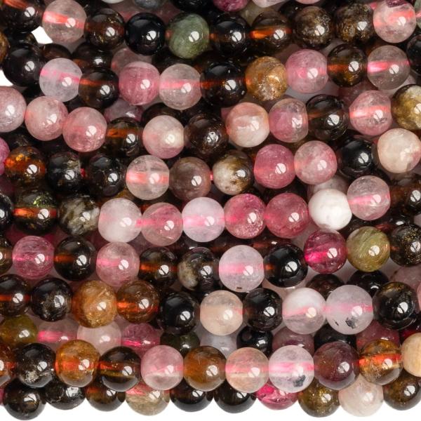 Turmal�n mix farieb kor�lky 4mm pol�n�ra - mix velkost�
