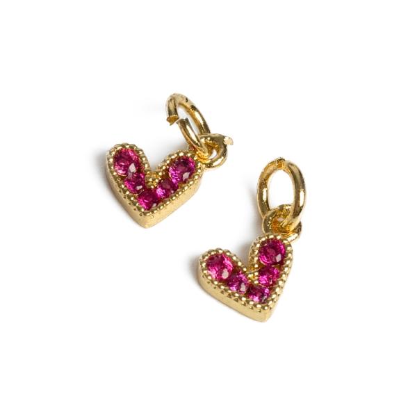 Srdie�ko pr�vesok zlat� s tmavoru�ov�mi zirk�nmi