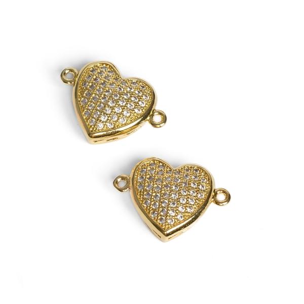 Srdce medzikus vyv��en� zlat� s bielymi zirk�nmi