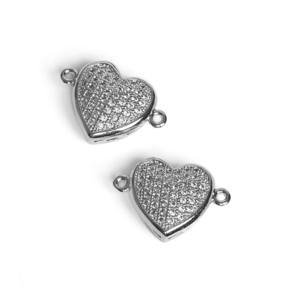 Srdce medzikus vyv��en� strieborn� s bielymi zirk�nmi