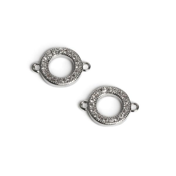 Kruh medzikus strieborn� s bielymi zirk�nmi