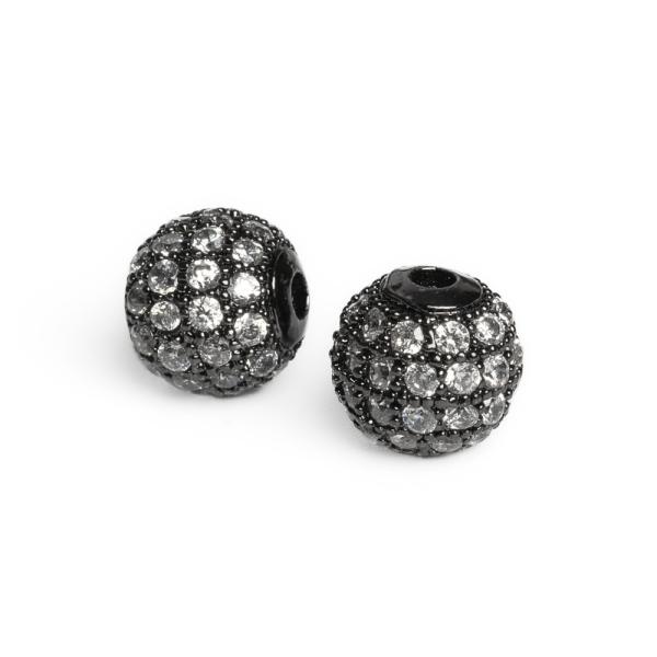 Kor�lka 8mm �ierna s bielymi zirk�nmi