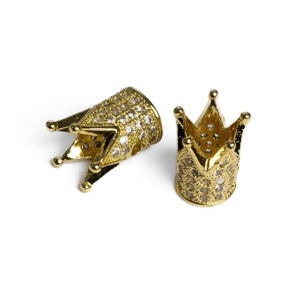 Korunka kor�lka zlat� s bielymi zirk�nmi