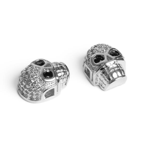 Lebka kor�lka strieborn� s bielymi zirk�nmi