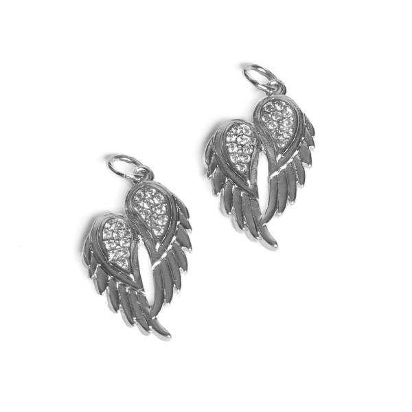 Dvojkr�dlo pr�vesok strieborn� s bielymi zirk�nmi