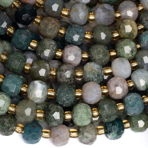 Acht indick korlky 6x8mm rondelky brsen polnra