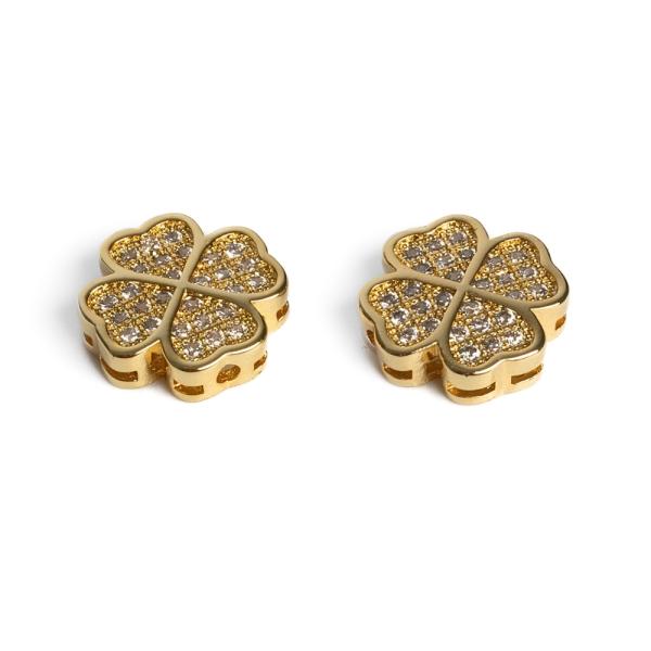 �tvorl�stok kor�lka ploch� zlat� s bielymi zirk�nmi