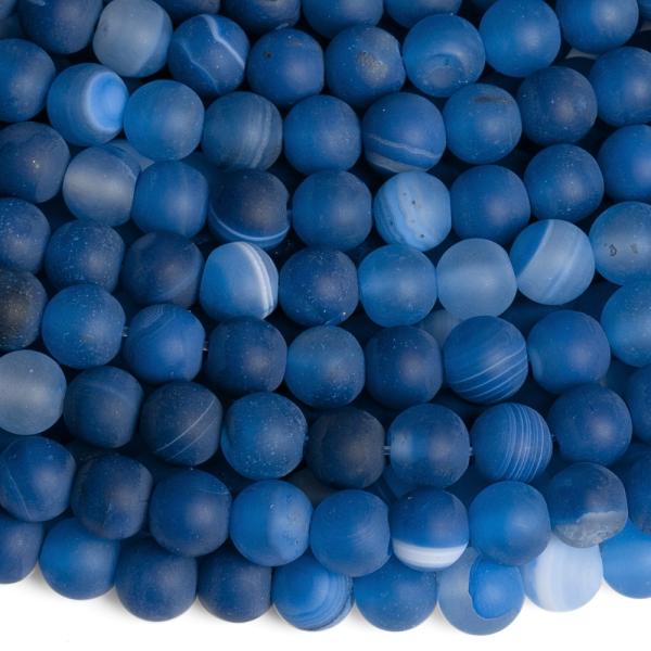 Ach�t krajkov� kor�lky 6mm modr� matn� �n�ra