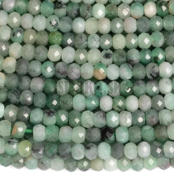 Smaragd korlky 3x2mm rondelky brsen nra