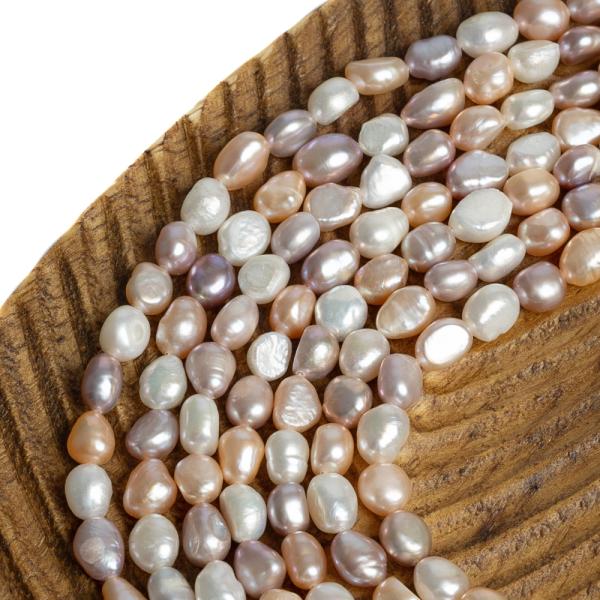 Perly rie�ne kor�lky 7-8mm nugety mix farieb �n�ra