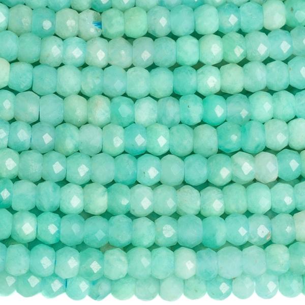 Amazonit kor�lky 3x2mm rondelky br�sen� �n�ra