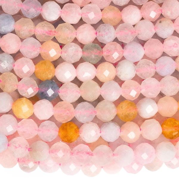 Morganit viacfarebn� mix kor�lky 4mm br�sen� �n�ra