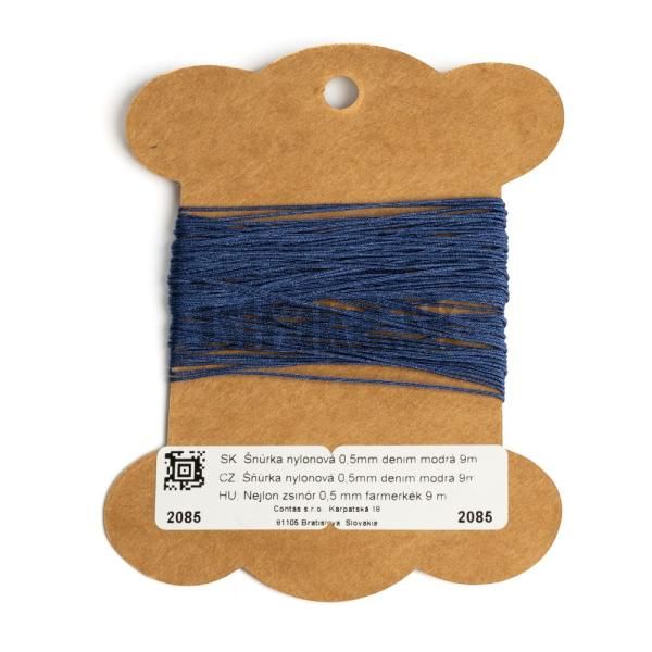 nrka nylonov 0,5mm denim modr 9m