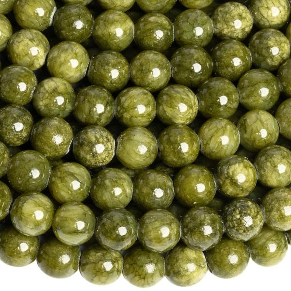 Jadeit kor�lky 8mm olivov� �n�ra