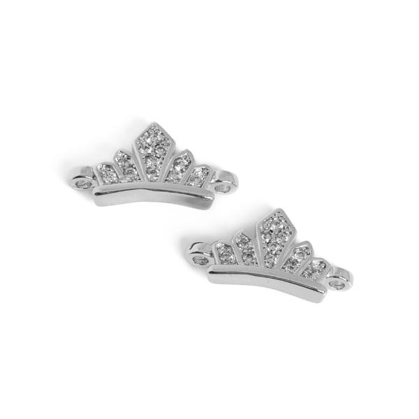 Korunka men�ia medzikus strieborn� s bielymi zirk�nmi