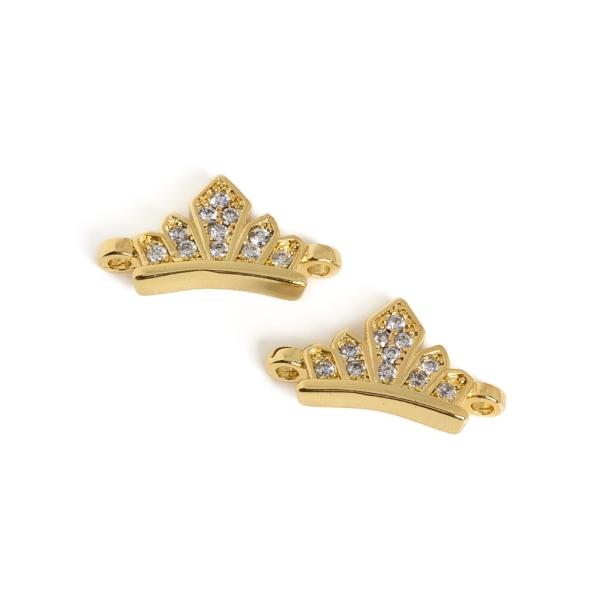 Korunka men�ia medzikus zlat� s bielymi zirk�nmi